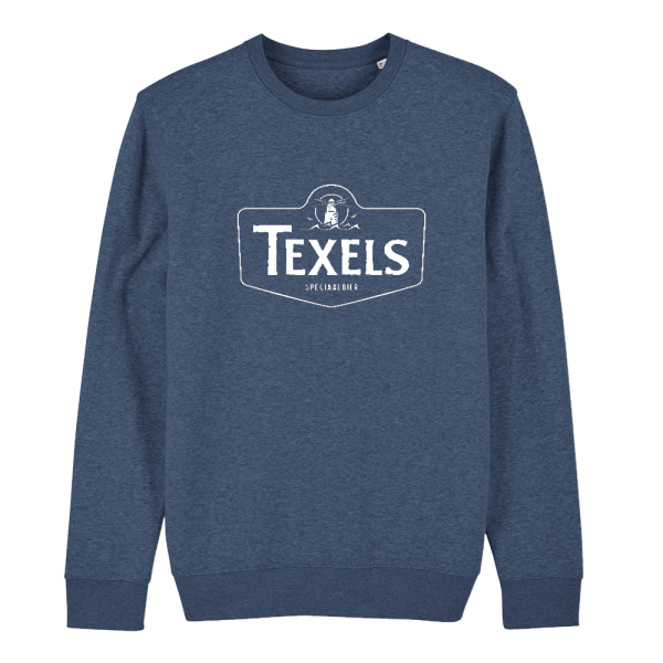 Texels White Logo Sweater - Dark Heather Blue
