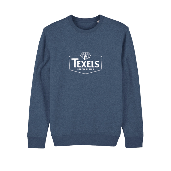 Texels White Logo Sweater - Dark Heather Blue