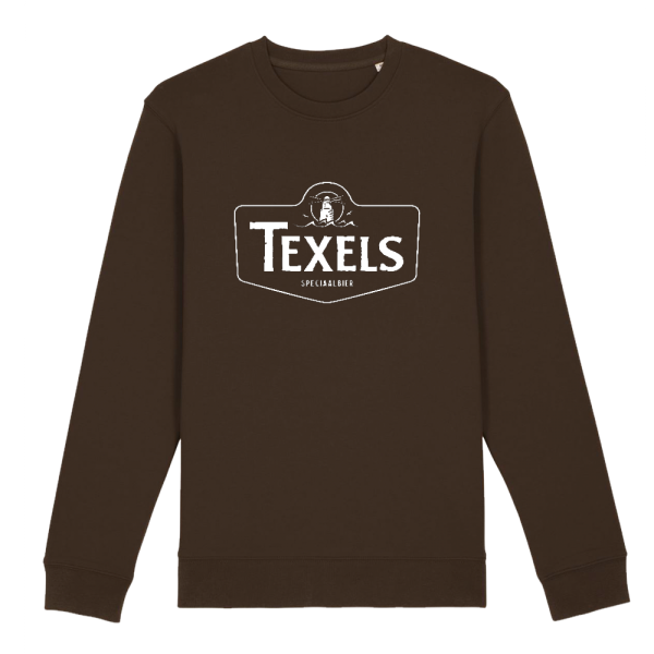Texels White Logo Sweater - Deep Chocolate