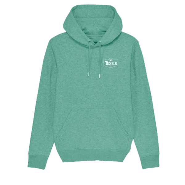 Texels White Embroidery Logo Hood - Mid Heather Green