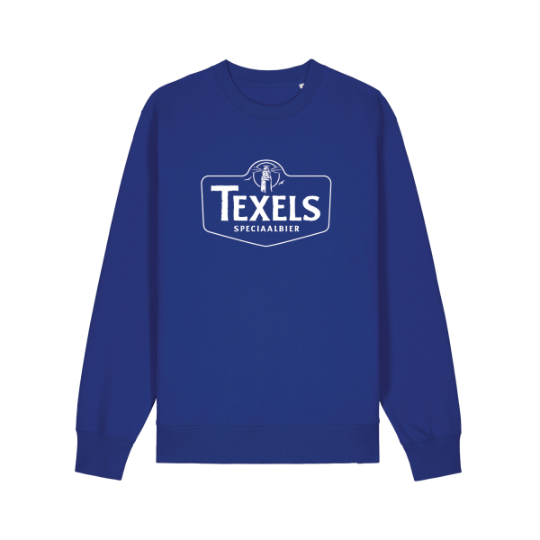 Texels White Logo Sweater - Worker Blue